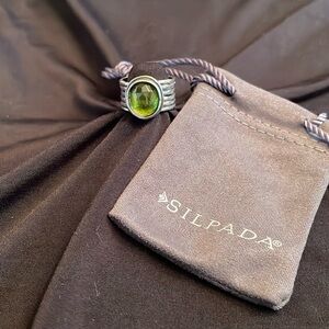 VINTAGE Silpada Sterling Silver T1563 Green Quartz ring